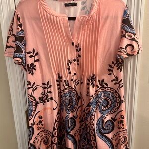 Reborn Pink and Blue Paisley Blouse